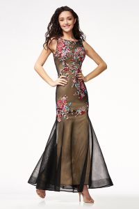Net Embroidered Gown